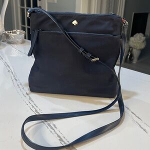 Kate Spade New York Jae Flat Crossbody Purse Navy Blue Travel Adjustable